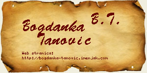 Bogdanka Tanović vizit kartica